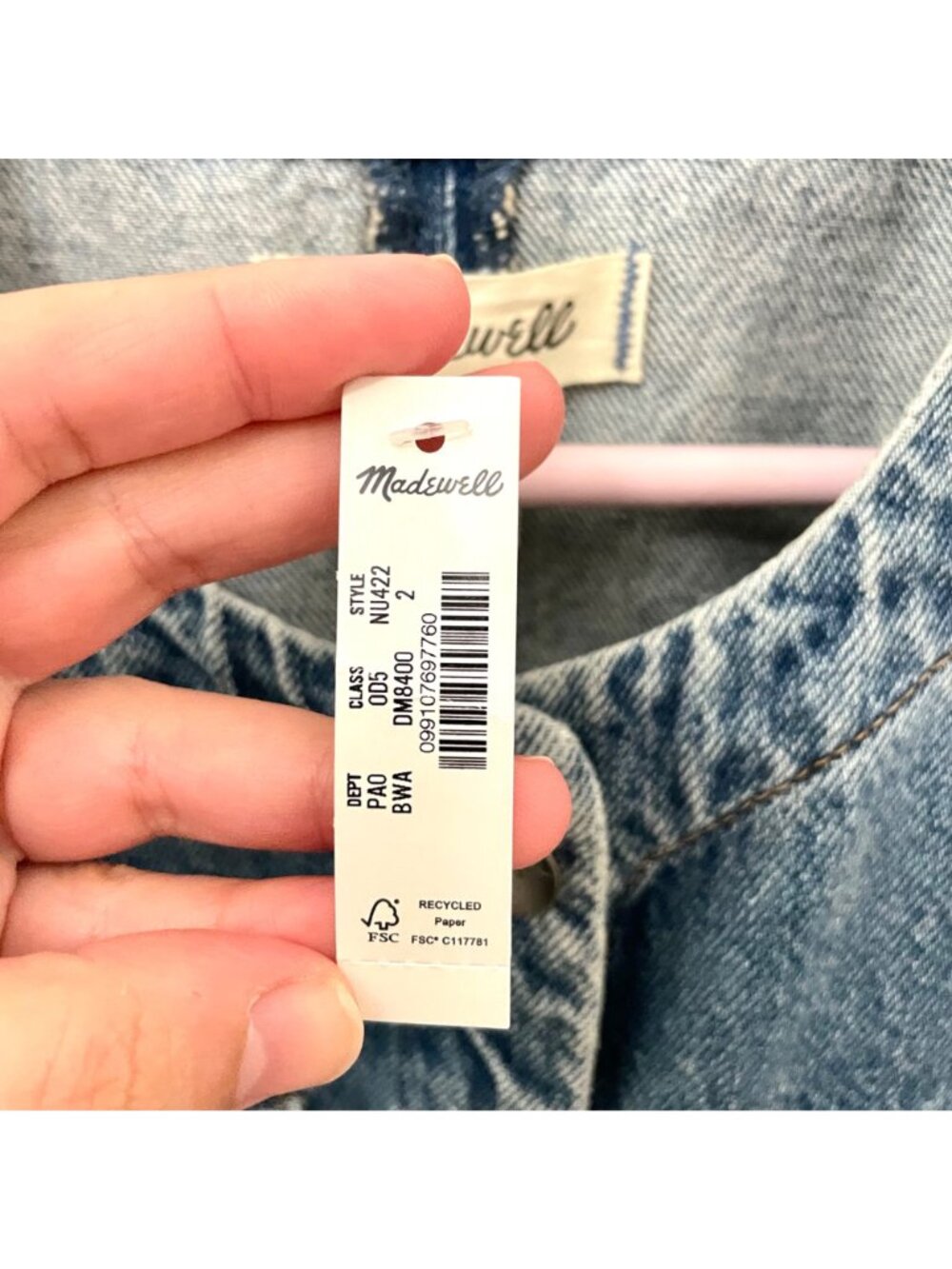 NWT Madewell Denim High Crewneck Vest Size 2 NU422 Billings Wash - Picture 6 of 7